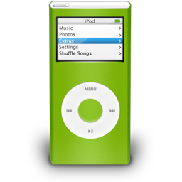 iPod Nano Green On Icon 256x256 png